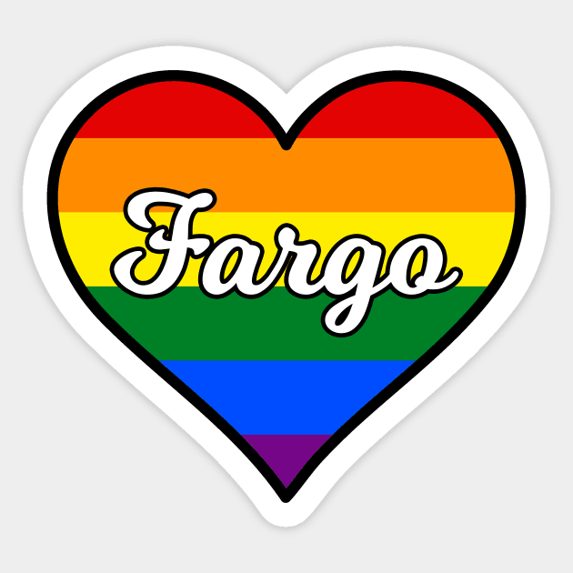 Fargo North Dakota Gay Pride Heart Sticker by fearcity